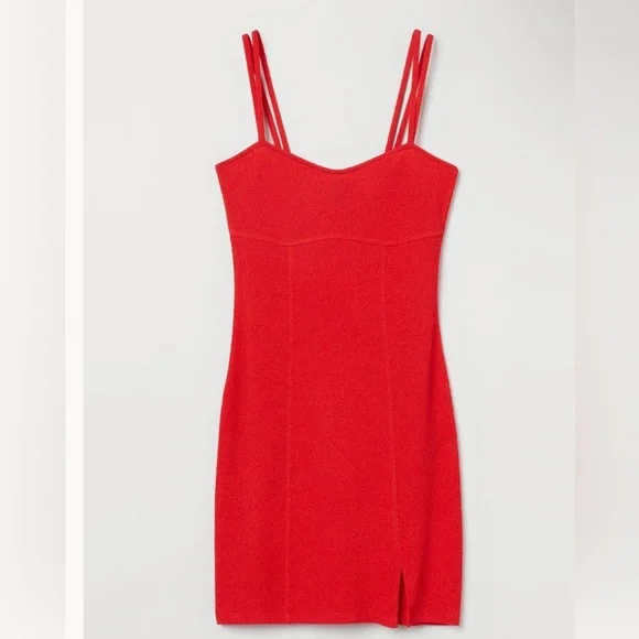 burgundy dress with cardigan Versace x H&M Red Mini Dress UK 6 – My Circular Wardrobe main image 0